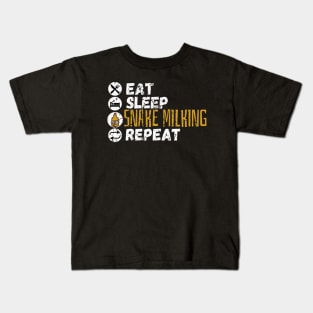 Eat Sleep Snake Milking Repeat Kids T-Shirt